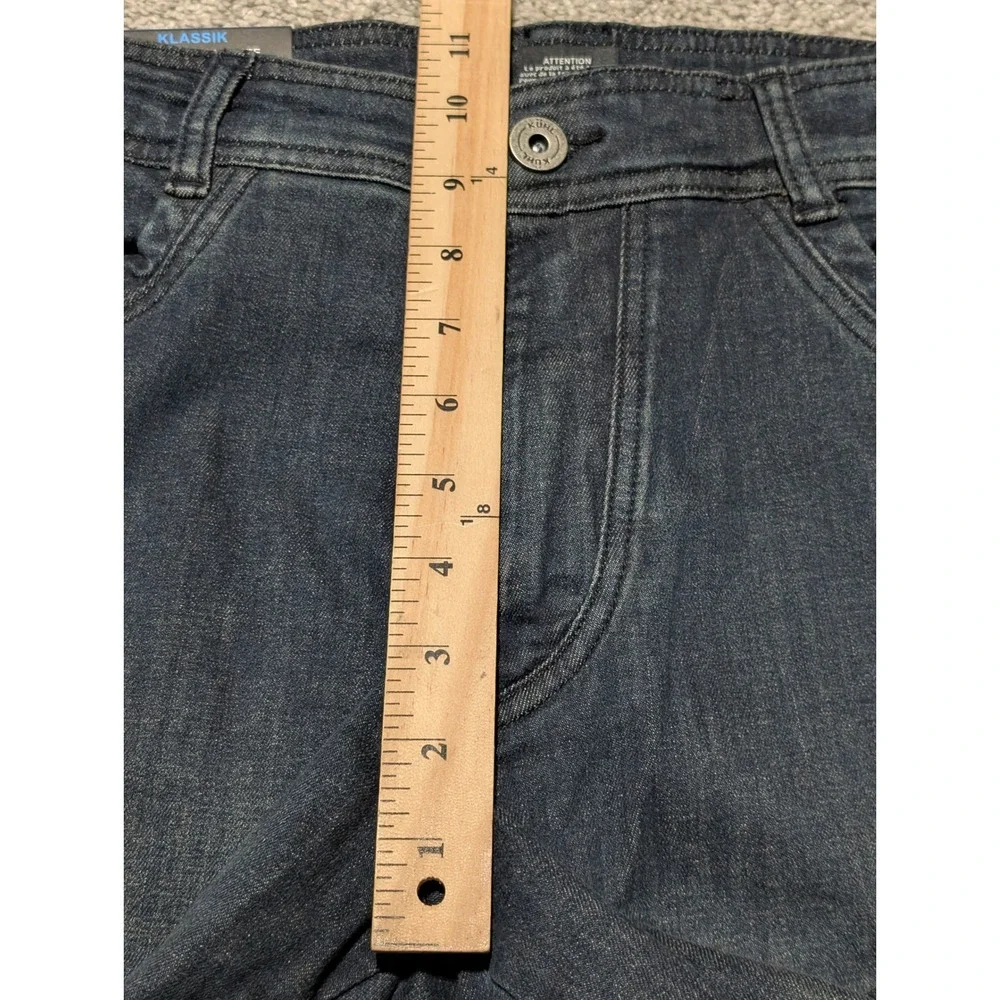 KUHL Jeans Mens 35x32 Blue Mid Night Denim Klassik Fit Articulated Stretch New